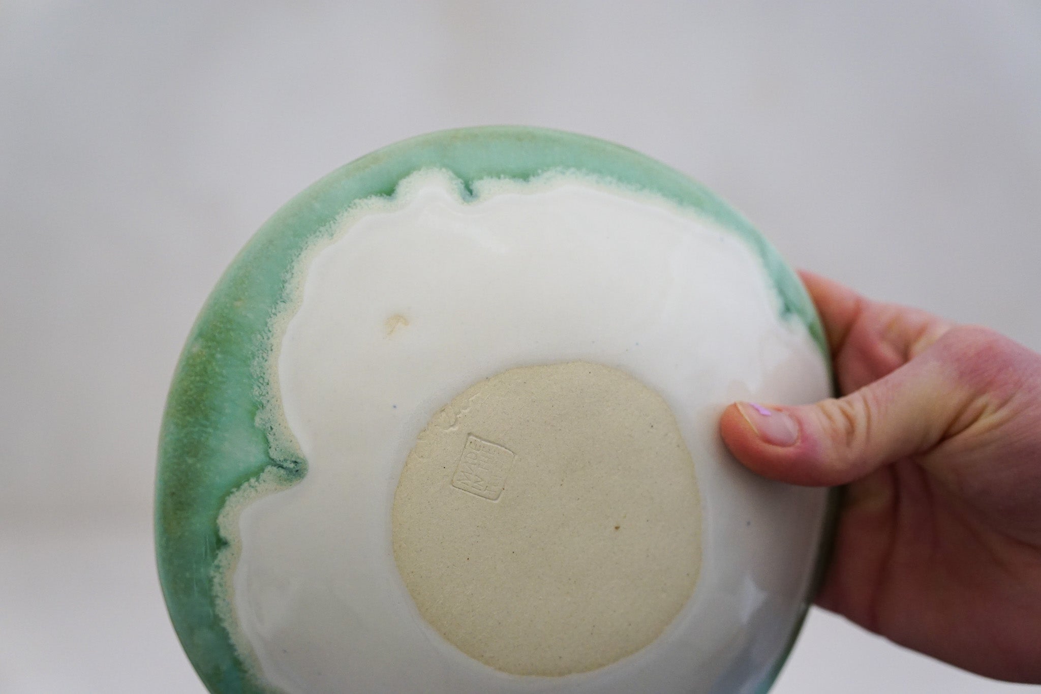 Handbuilt Thumbprint bowl in White