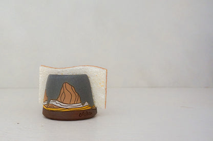 W Teton peach sponge holder in STONE