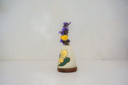 Yellow Flower Vase in BONE