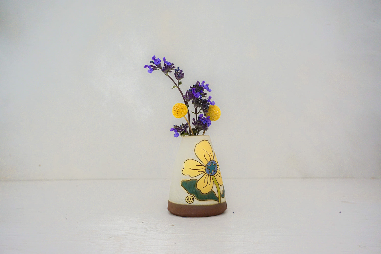 Yellow Flower Vase in BONE