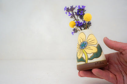 Yellow Flower Vase in BONE