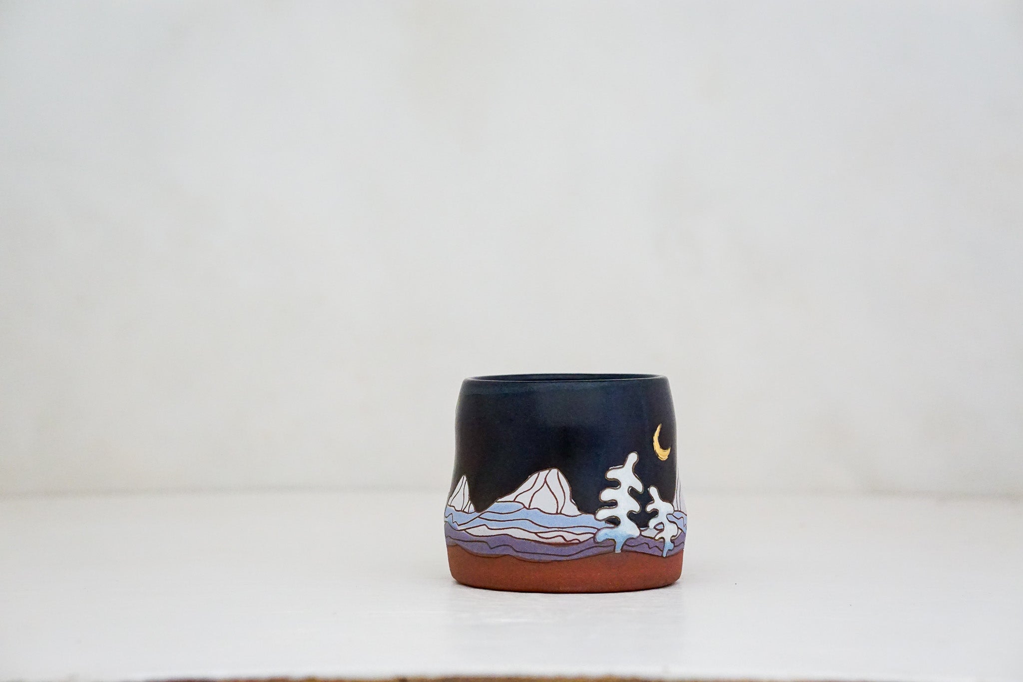 GOLD Crescent moon Tree Mtn mug in Darby