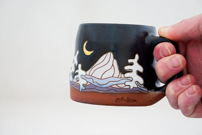 GOLD Crescent moon Tree Mtn mug in Darby