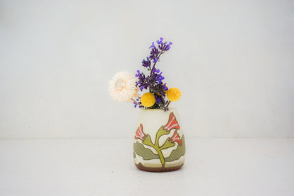 Red Trumpet flower vase in BONE