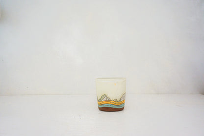 E Teton marble slipped cup in BONE