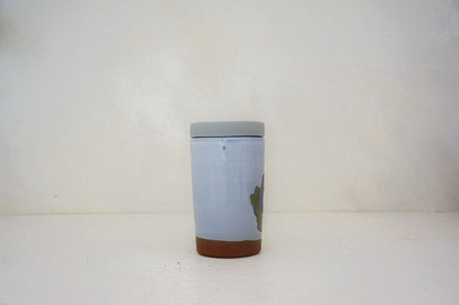 Purple Pansy Travel cup in WHITE