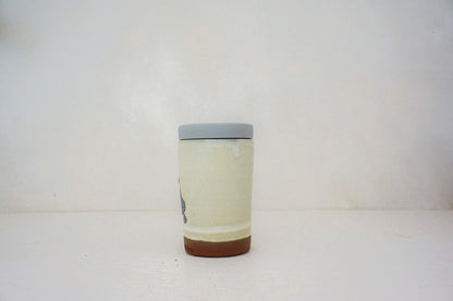 Keep your chin up Purple flower Travel cup in BONE