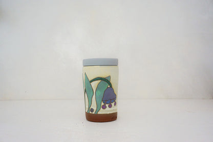 Keep your chin up Purple flower Travel cup in BONE