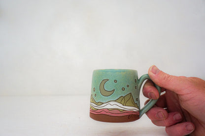 Crescent moon mtn BB mug in LAKE