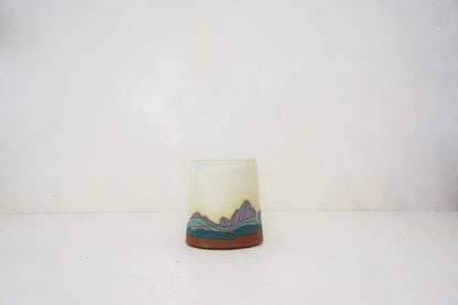 W Teton purple mtn mug in BONE