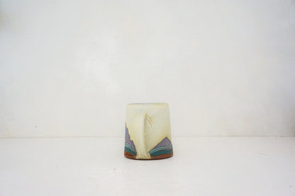 W Teton purple mtn mug in BONE
