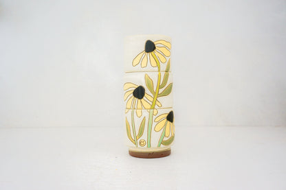 Black eyed susans Stackers cups in BONE*