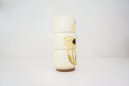 Black eyed susans Stackers cups in BONE*