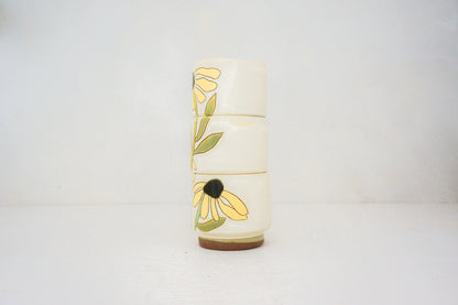 Black eyed susans Stackers cups in BONE*