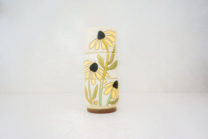 Black eyed susans Stackers cups in BONE*