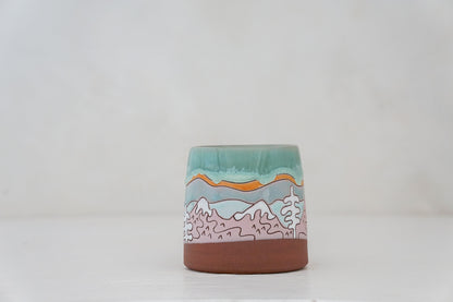 Mtn tree Skylines mug in Ira Blue*