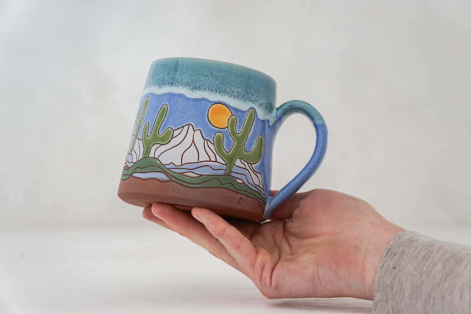 Saguaro National Park Mug in Periwinkle Dip 1