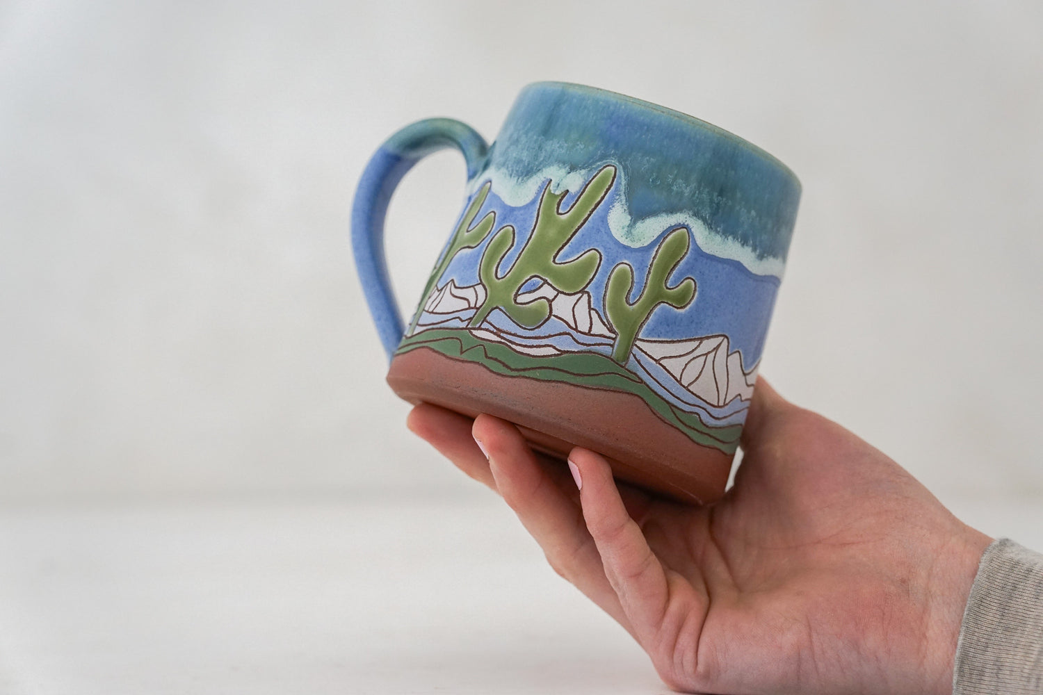 Saguaro National Park Mug in Periwinkle Dip 1
