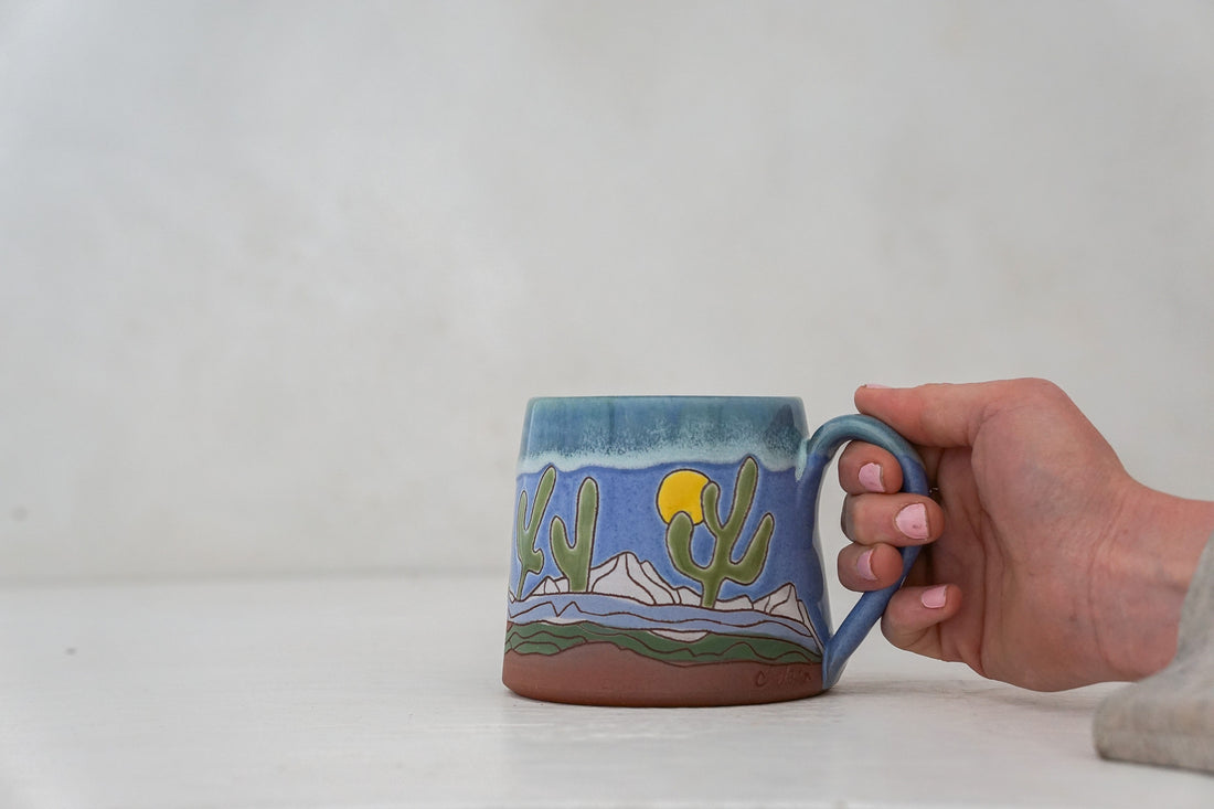 Saguaro National Park Mug in Periwinkle Dip 2