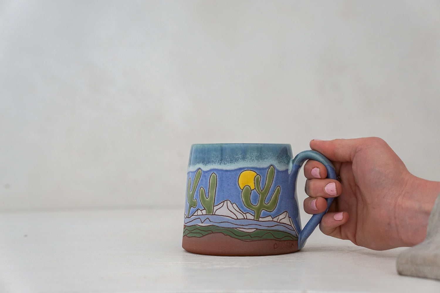 Saguaro National Park Mug in Periwinkle Dip 2