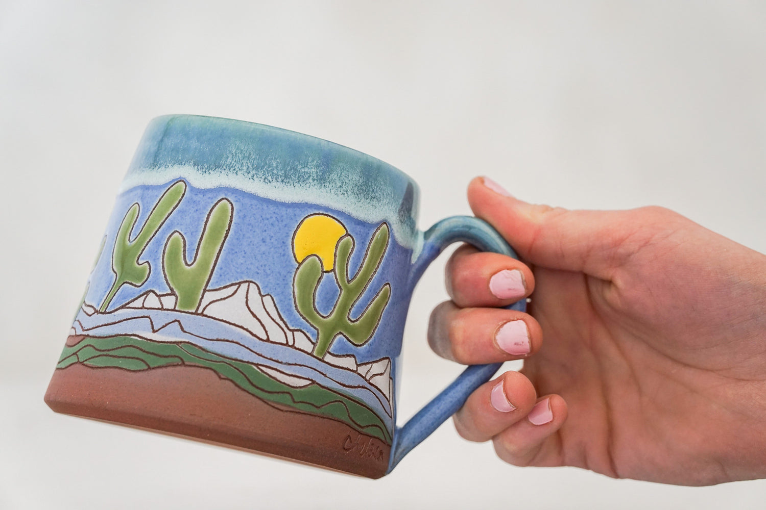 Saguaro National Park Mug in Periwinkle Dip 2