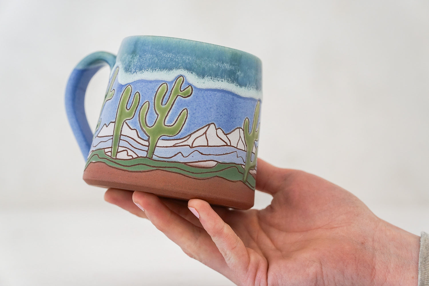 Saguaro National Park Mug in Periwinkle Dip 2