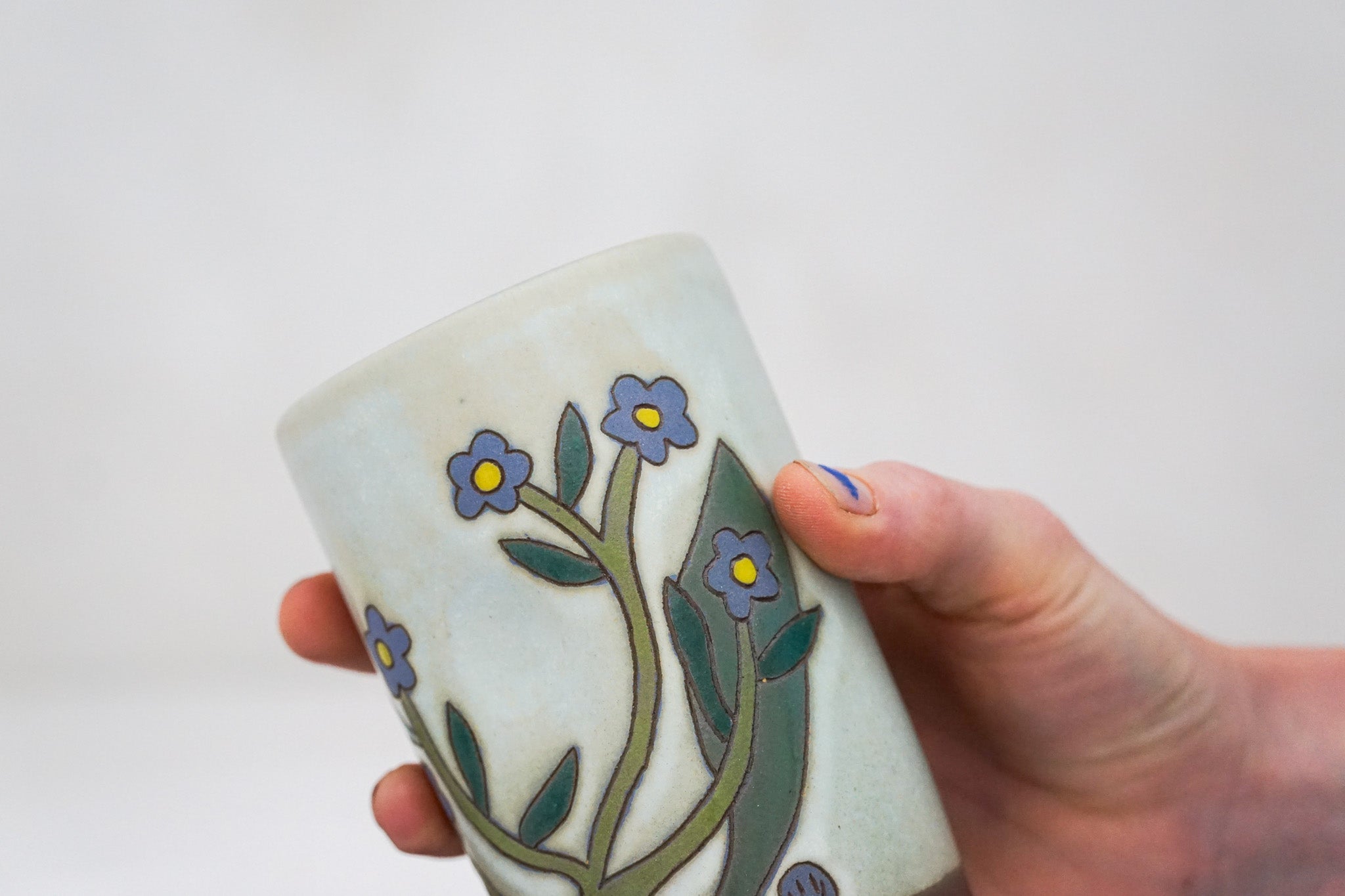 Forget me not cup in Bone