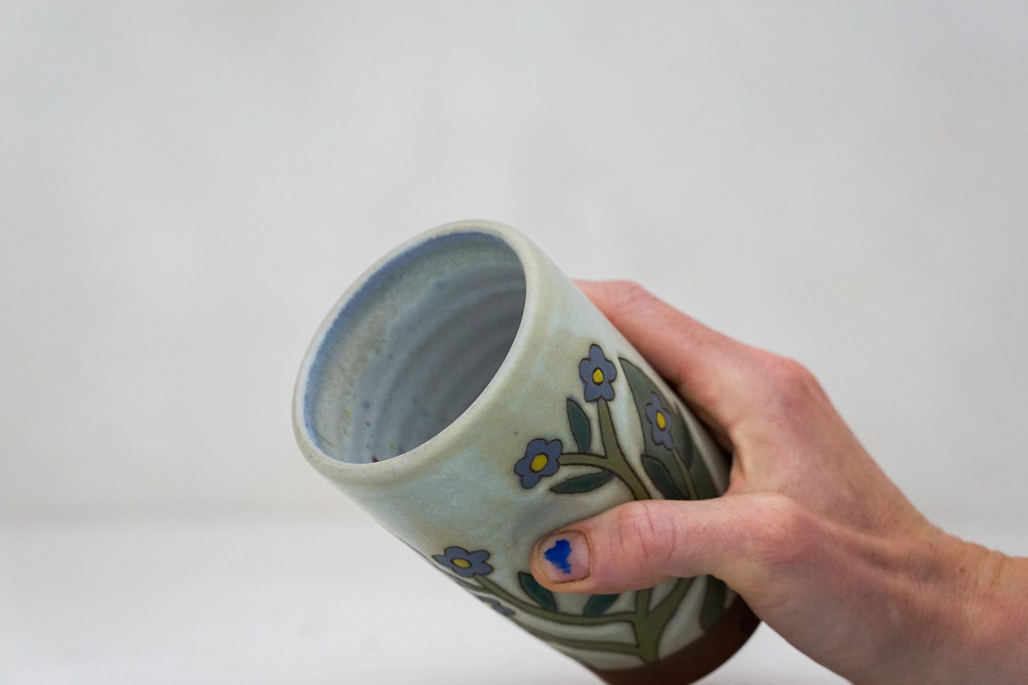 Forget me not cup in Bone