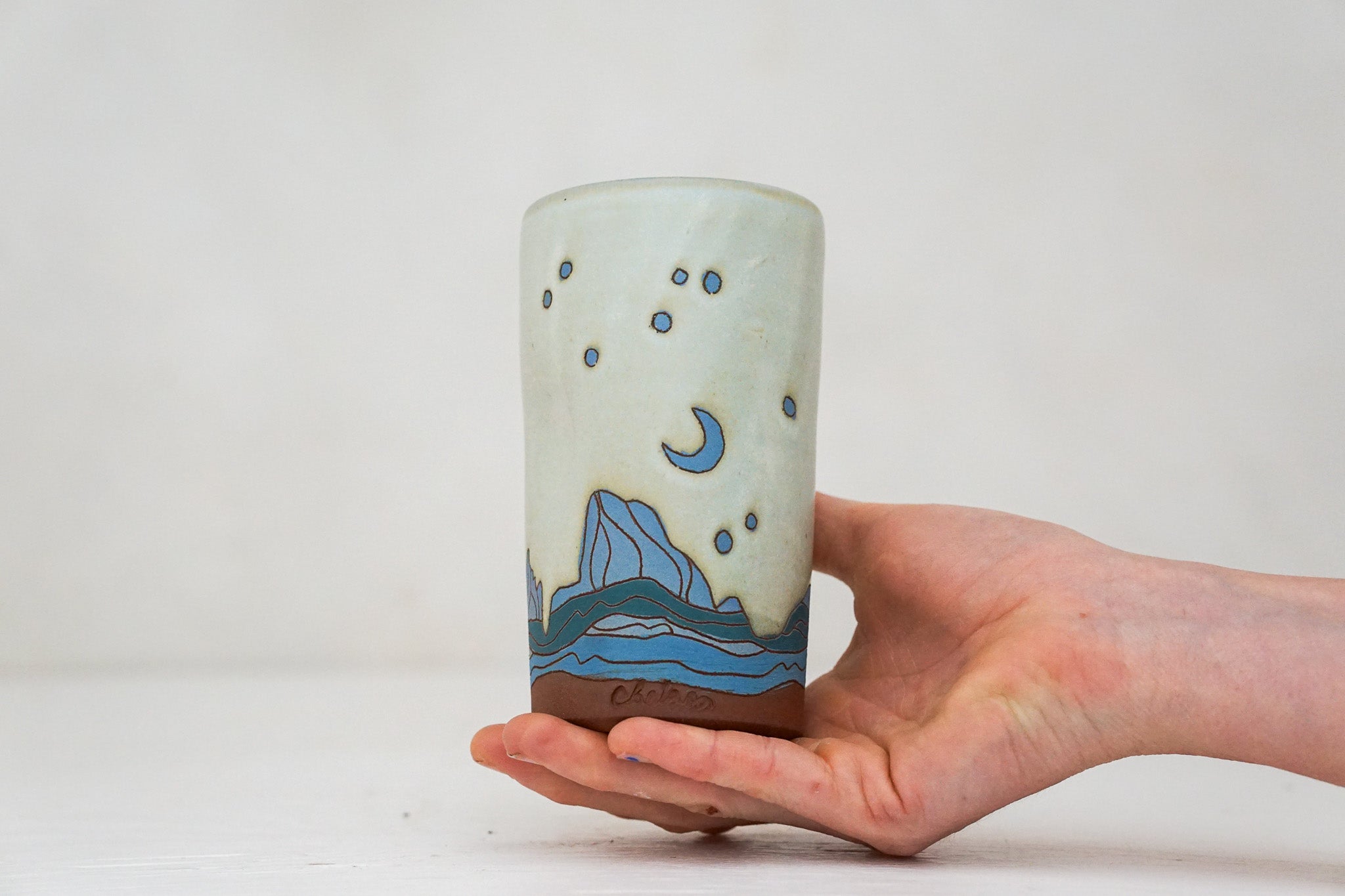 W Teton Blues cup in Bone