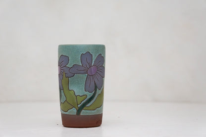 Happy Purple Flowers cup in Lake