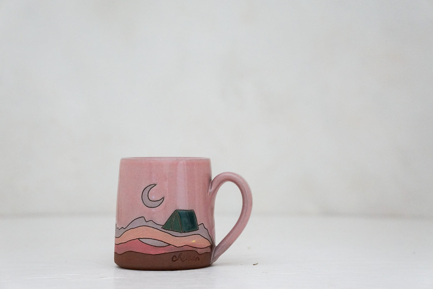 Tent camping BB mug in Pink