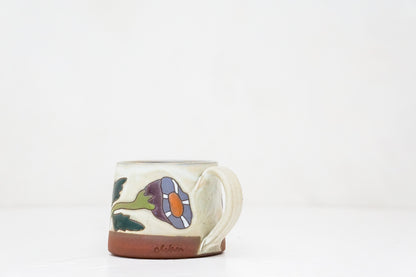 Morning Glory flower shortie mug in Bone