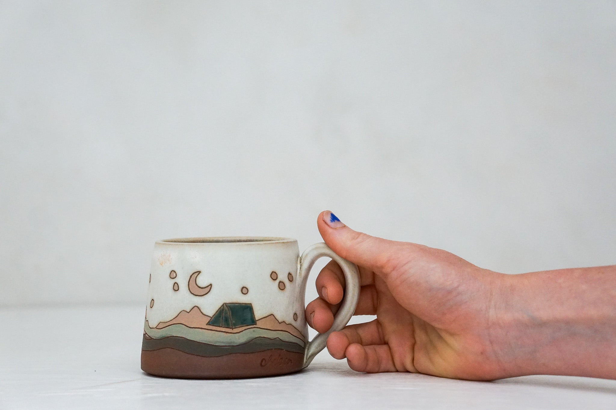 Night sky Camp shortie mug in Bone