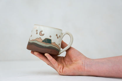Night sky Camp shortie mug in Bone